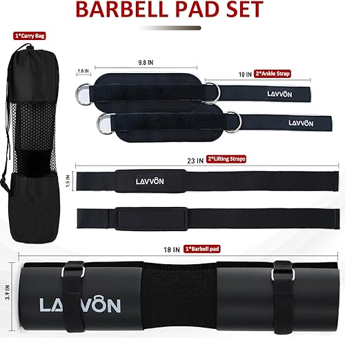 Miniatura 2 de Juego de almohadillas para sentadillas, almohadilla de espuma para sentadillas, estocadas y almohadillas de barra para empujes de cadera,