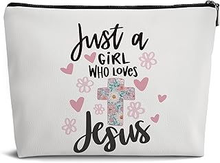 Bolsa de maquillaje con versículo bíblico cri...