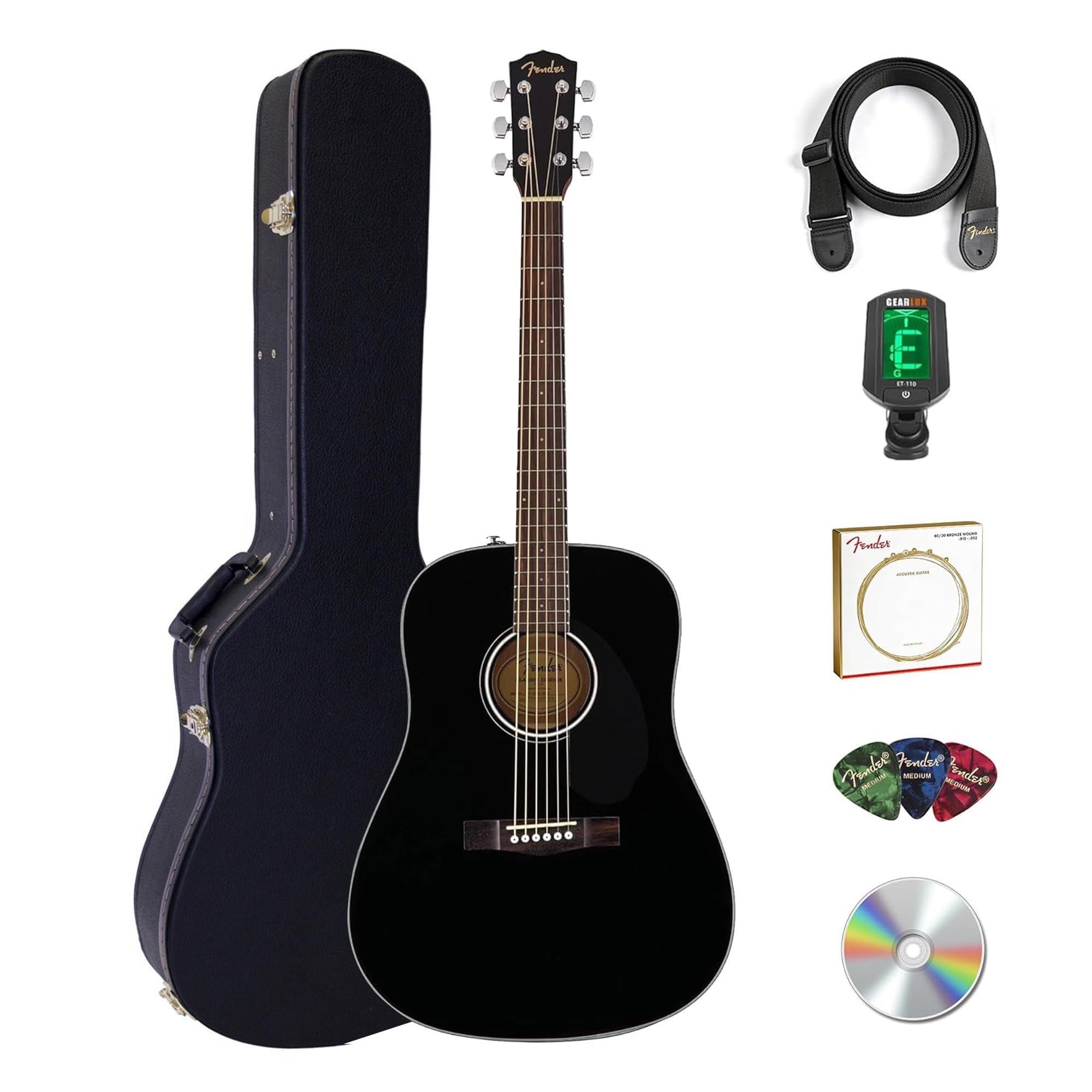 Amazon.com: Fender CD-60S Solid Top Dreadnought Acoustic Guitar