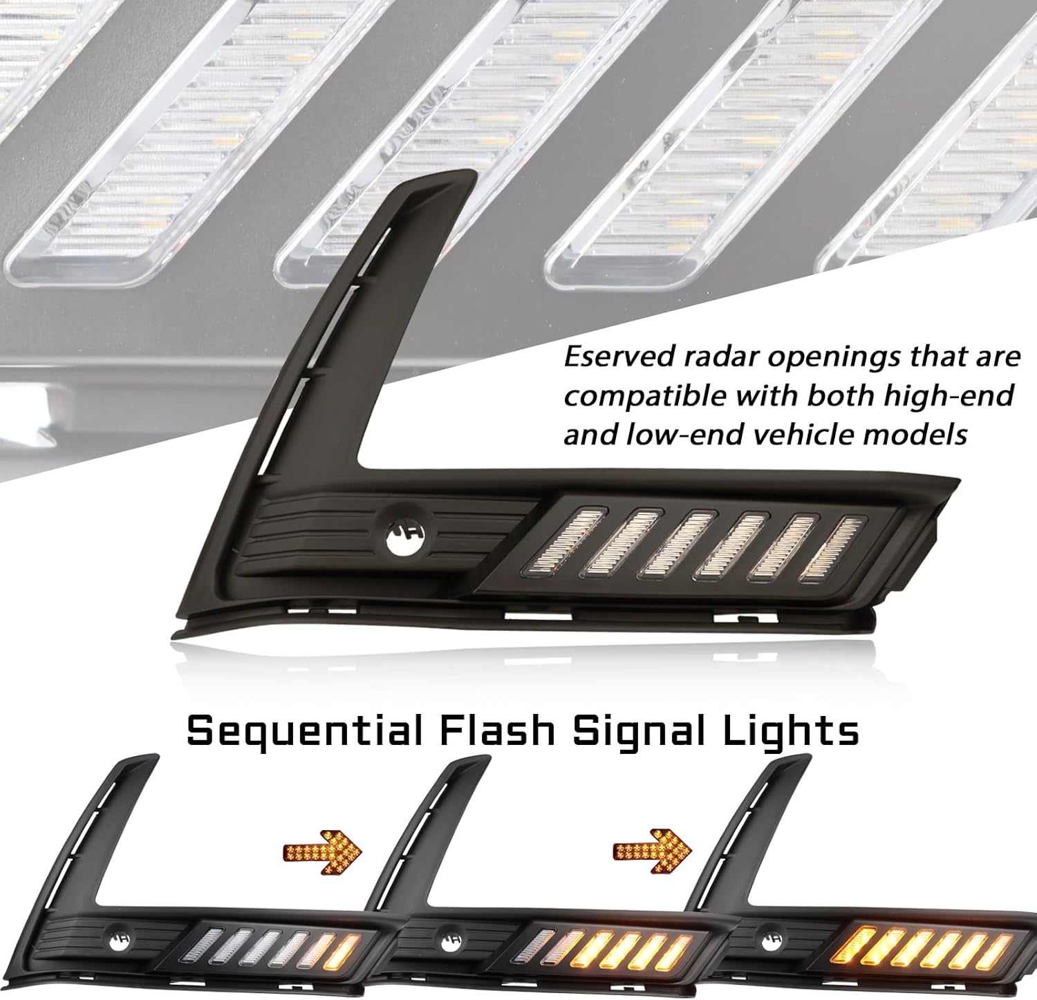 Switchback White/Amber Front Bumper Fog Daytime LED Running Light Sequential Turn Signal Feature Compatible with Honda CR-v CRV 2023-up LX EX Touring Fog Light Kit