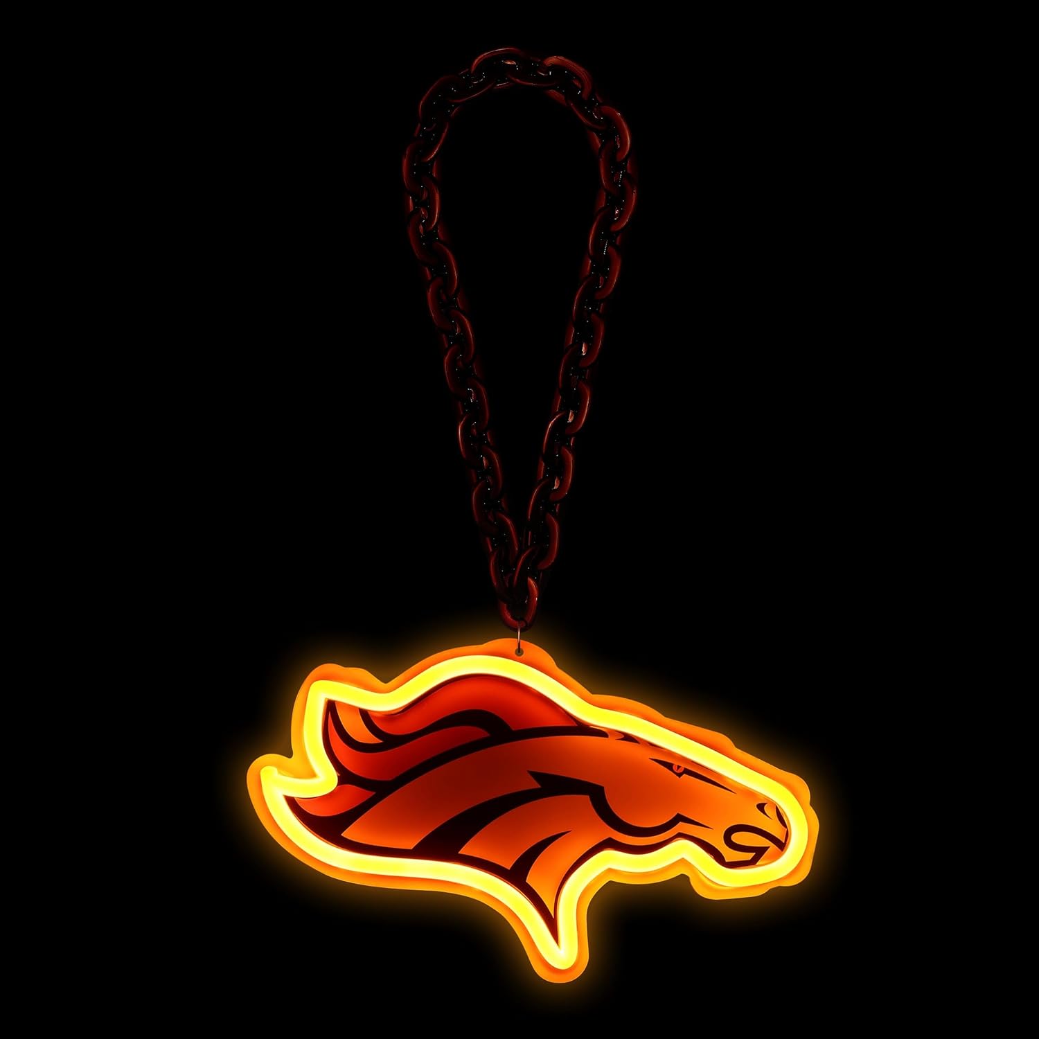 FOCO Denver Broncos NFL Big Logo Neon Light Up Chain