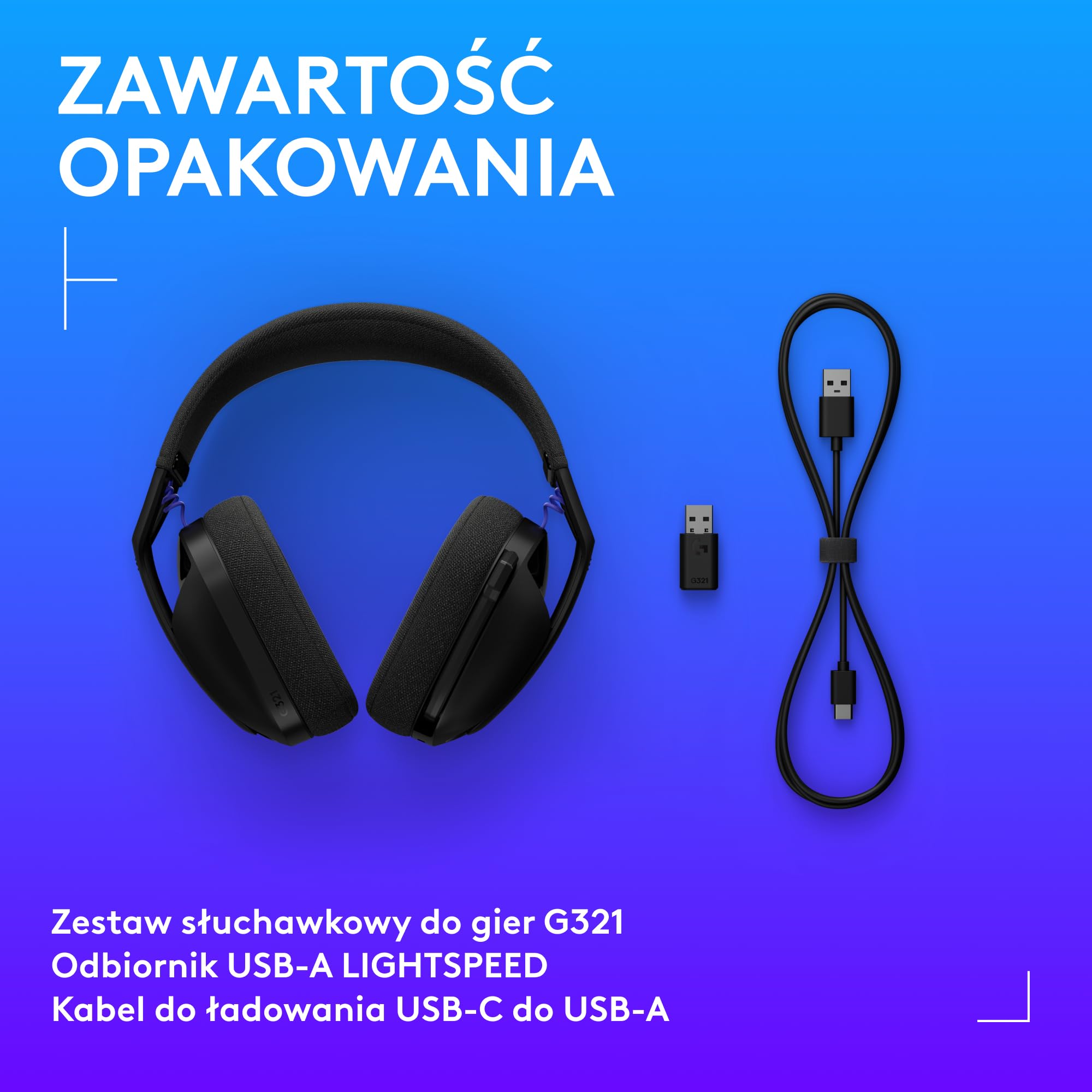 Logitech G G321 LIGHTSPEED,bezprzewodowy zestaw słuchawkowy do gier | Bluetooth,komfort,dopasowanie,mikrofon na wysięgniku 16 kHz,PC,PS4,PS5,Nintendo Switch,telefon komórkowy–czarny