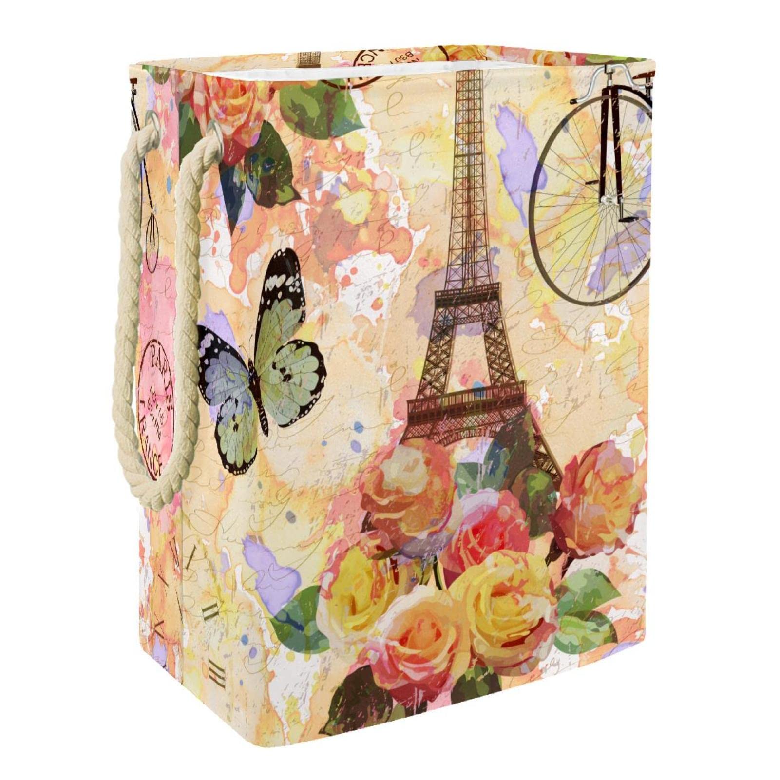 Panier à linge rose et papillon pour ranger le linge sale et éviter le désordre