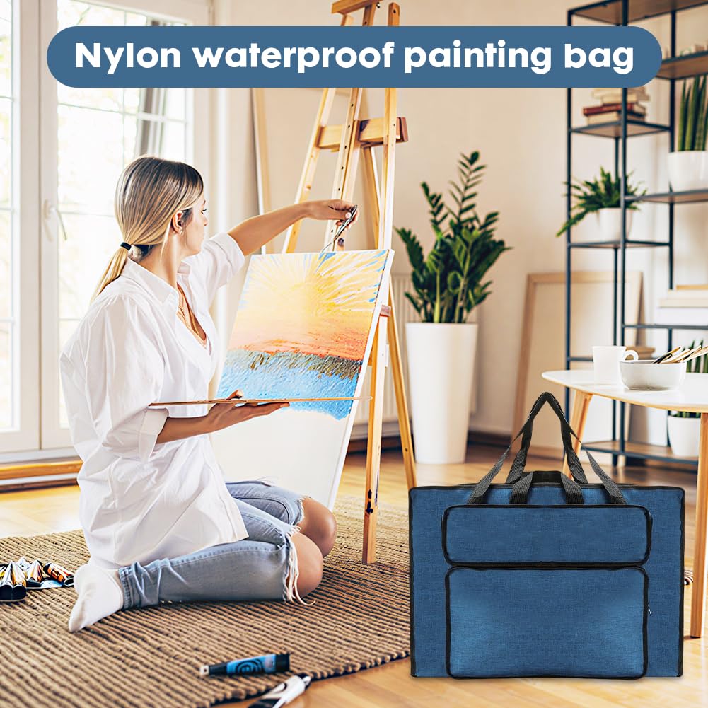 CEWROM Borsa da disegno, formato A3, impermeabile, per tavolo da disegno e schizzi, borsa per il trasporto portatile per bambini e artisti, borsa per tavolo da disegno, cartella per artisti, Blu