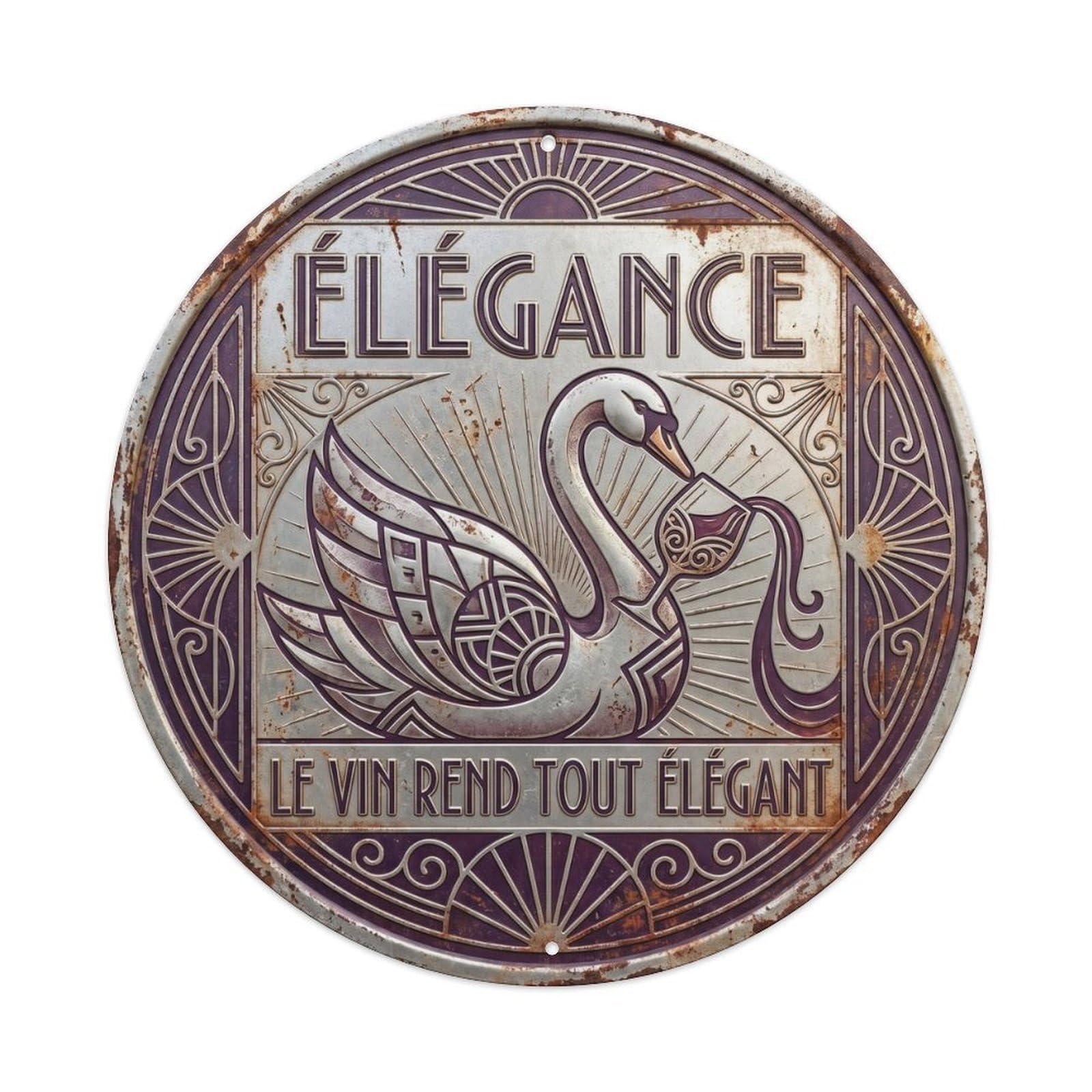 Elegance Humorous Bistro Elegance Vintage Metal Tin Sign Plaque Wall Decor for Cafe, Club Bar, Office, Garden Metal Poster 8x8Inch