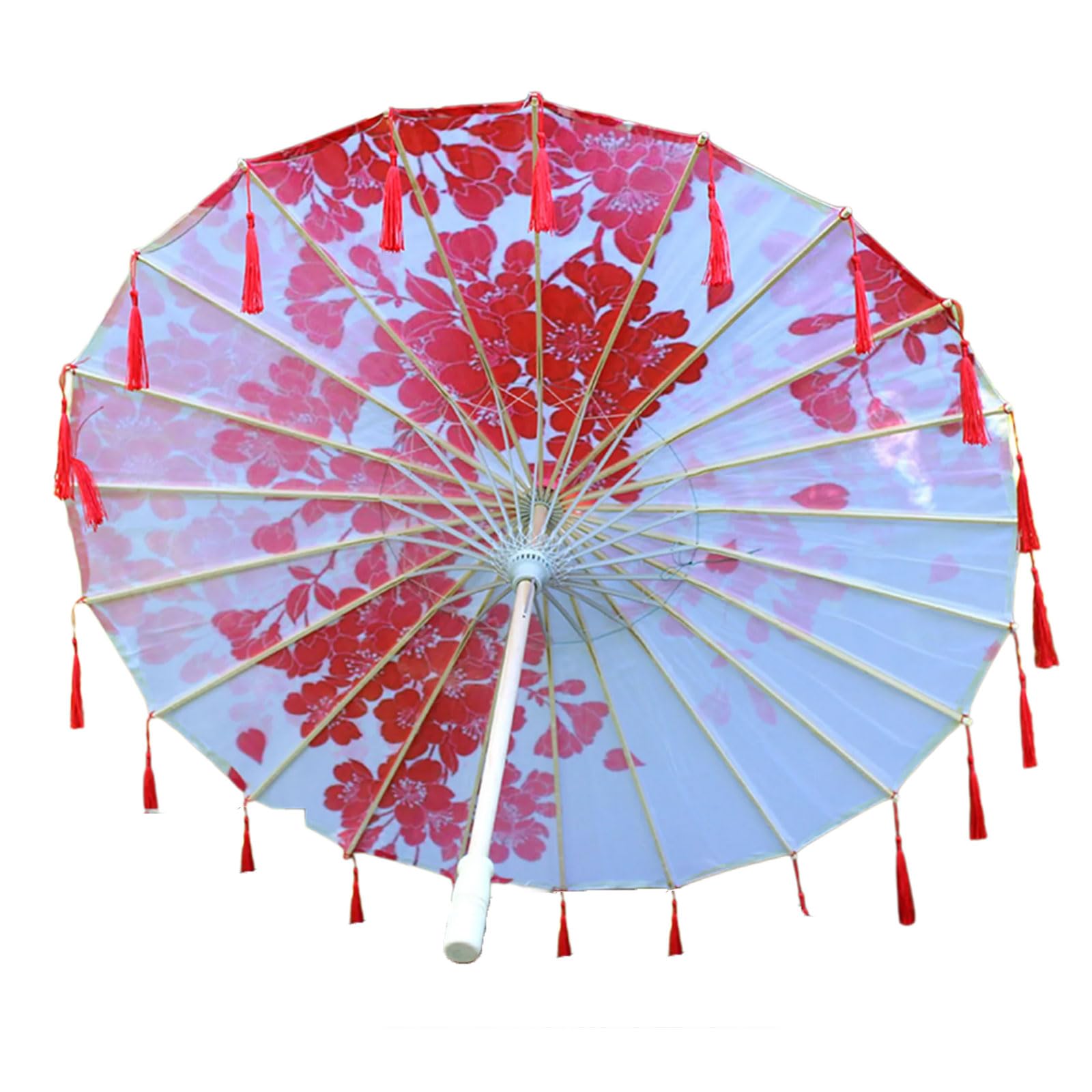 Buxuaaaa Umbrella Chinese Umbrella Dance Tassels Silk for Wedding Traditional Parasol Chinese Art Dance