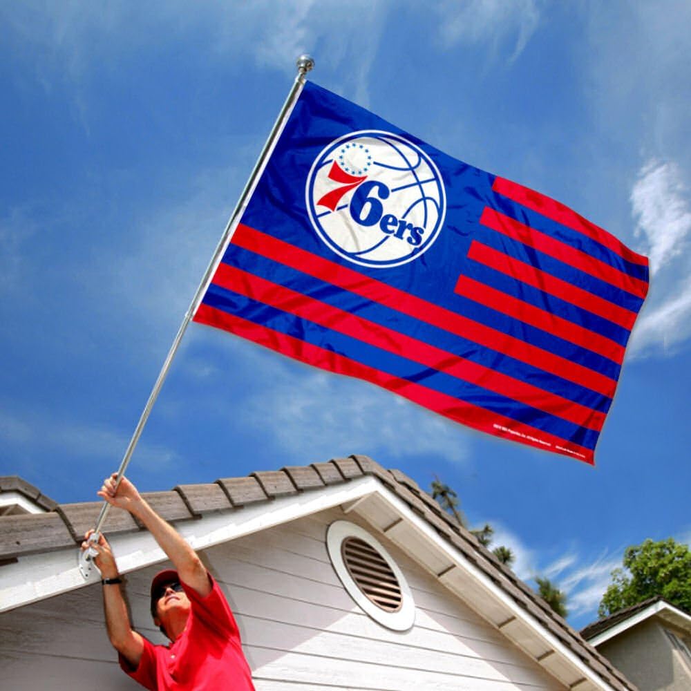 Philadelphia 76ers Americana Stripes Nation 3x5 Flag - Image 2