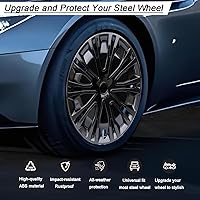 Vista 5 de Tapacubos Cubierta de Rueda de Repuesto R15 Tapacubos de Ajuste Universal Cubierta de Llanta de Acero Material ABS Accesorios Exteriores para negro
