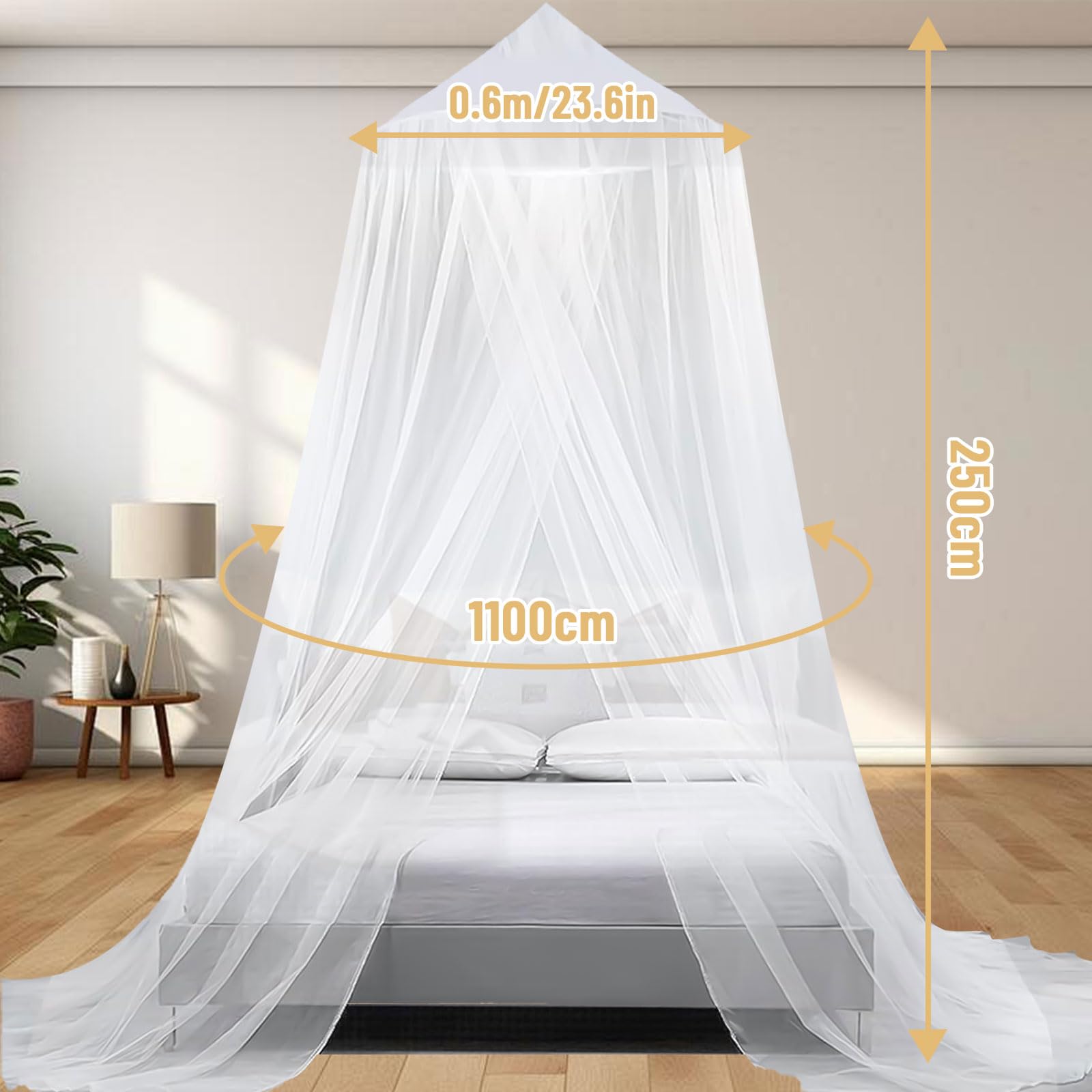 Moustiquaire de Lit Universelle, Auvent et Ciel de Lit pour Lits Simples et Doubles, Installation Rapide, Idéale pour la Chambre et Le Voyage