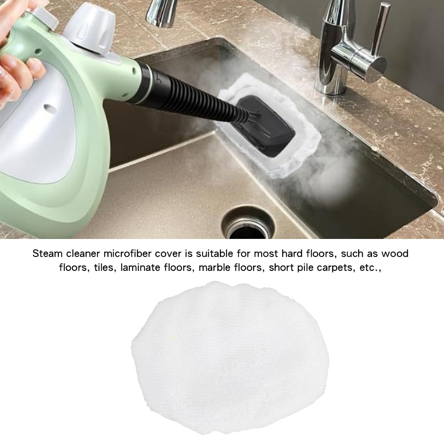 AYNEFY Steam Cleaner Pads Replacement 10Pcs Steam Cleaner Microfiber Cloths Washable Reusable Pads Attachment Accessories Microfiber Cover for Wood Floors Tiles Pile image 5