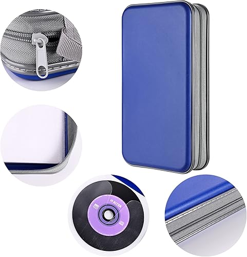 Miniatura 3 de Funda para DVD, estuche portátil para CD de capacidad para 96, soporte de almacenamiento de plástico duro para DVD, CD, cartera, organizador para