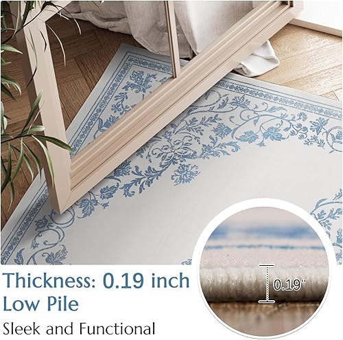 Miniatura 115 de jinchan Alfombra de Área 2x3 pies Alfombra Vintage de Entrada Lavable Bohemia Tapete Interior para Puerta Medallón Floral Tapete Pequeño para Puerta