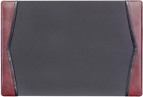 Miniatura 15 de Dacasso Alfombrilla de escritorio con riel lateral de cuero, 22 x 14, color negro