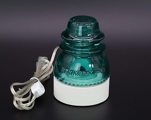 Miniatura 5 de White Lamp Base for "Hemingray-40, -42, -45" Glass Insulators (Green)