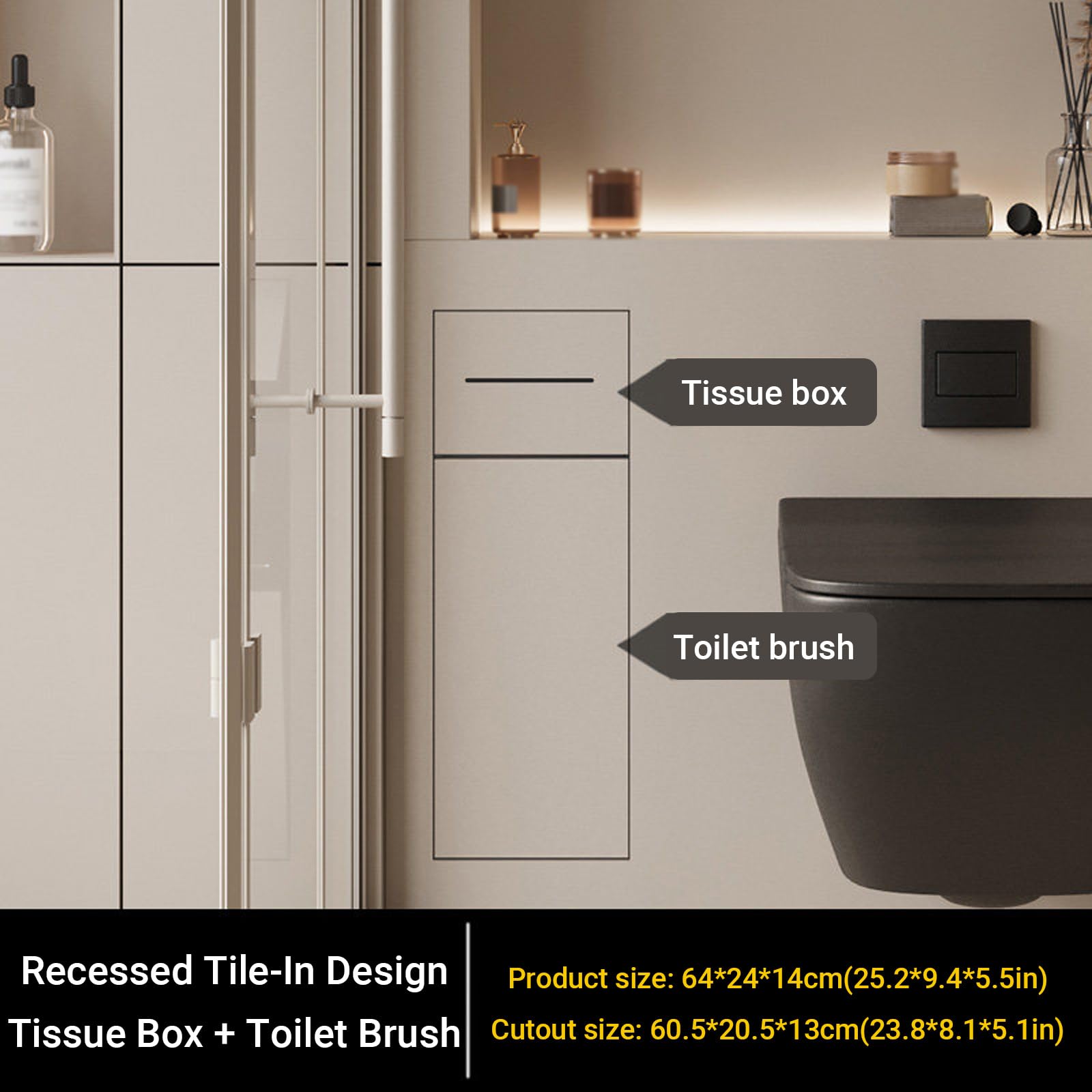 Nicchia WC invisibile piastrellabile in acciaio inox 304