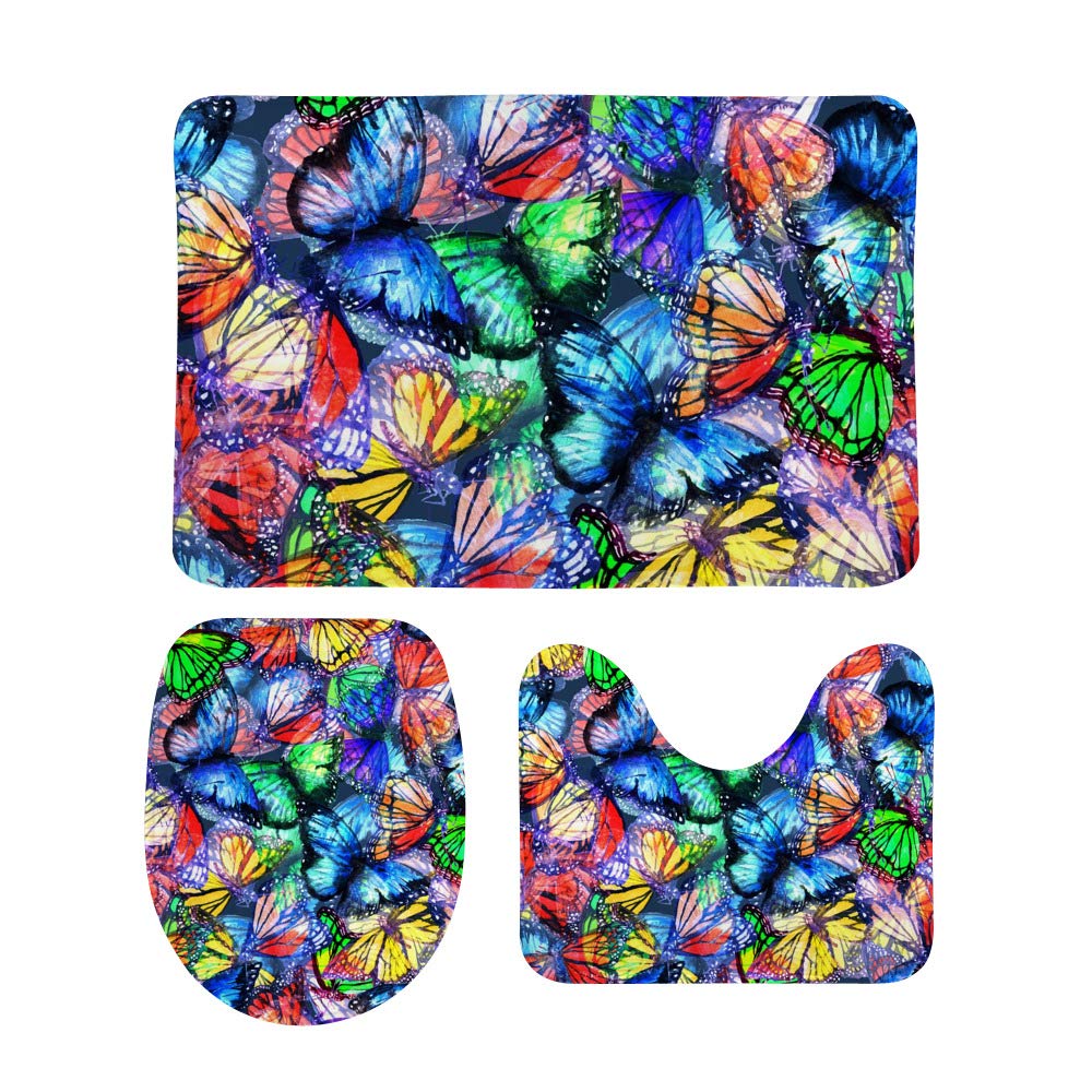 Tapis de bain intérieur extérieur absorbant l'eau tapis de cuisine papillons