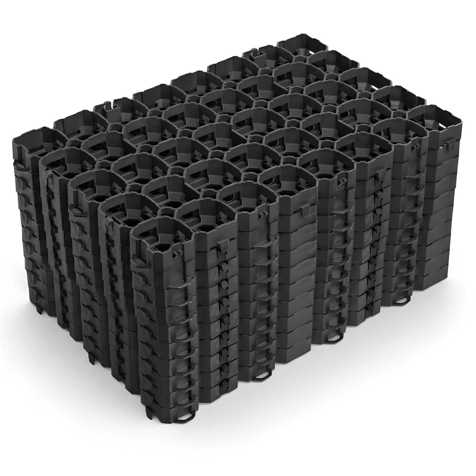 DEWEPRO Rasengitter 10er Set Kunststoff 57x38x4 cm – extrem belastbar & formstabil – Rasenwaben für Einfahrt, Parkplatz & Wege – wasserdurchlässig & stabil – Klicksystem