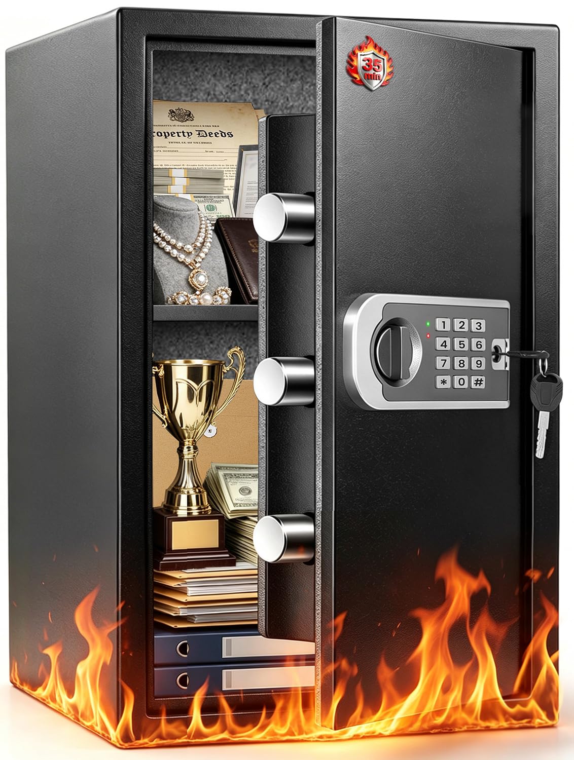 𝐔𝐩𝐠𝐫𝐞𝐝𝐞𝐝 2026 Fireproof Safes for Home| 1700°F 35-Min Protection