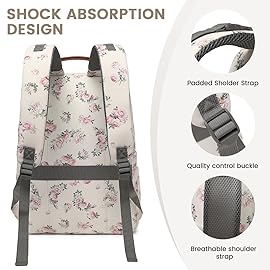 BILLITON MASHI Diaper Bag Backpack, Large Baby Nappy Bags with Portable Changing Pad for Boys and GirlsMultifunction Travel Baby Bag for Moms Dads, Shower Gifts Waterproof and StylishFlower Beige