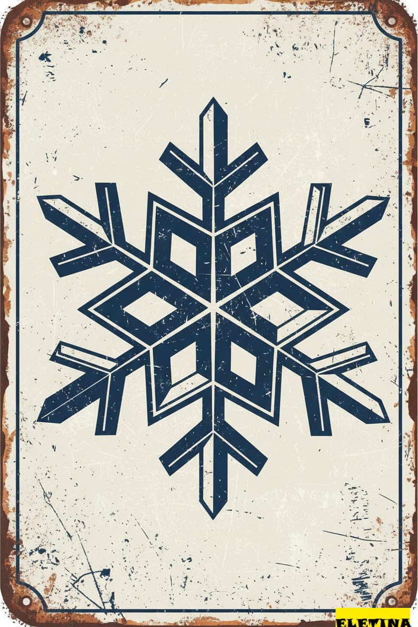 Vintage Metal Tin Sign for S Snowflakes Winter S Winter Aluminum Home Cafe Bar Yard Office Wall Decor 8x12Inch Private Property Decorative