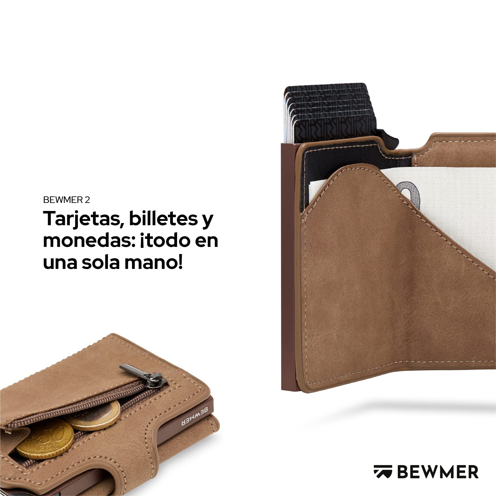BEWMER Tarjetero de crédito Premium con Protección RFID Anticlonación