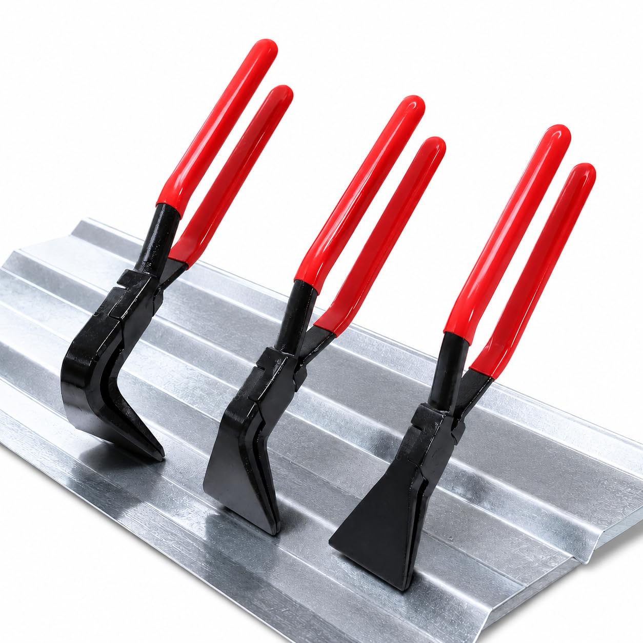 Lot de 3 Pinces Plieuses à Tôle 0° 45° 90°, Pinces à Border 270 mm pour Pliage de Tôle, Mâchoires 60 mm en Acier Carbone, Outils de Cintrage pour Aluminium, Cuivre, Zinc, Acier Fin