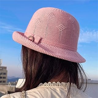HKHJN 2022 Primavera New Knit Pescatore Cappuccio Pescatore Traspirante in Rotolo di Cotone Cappello Cappello Cappello Casual Casual Casual Pot (Color : Pink, Size : M(56-58cm))