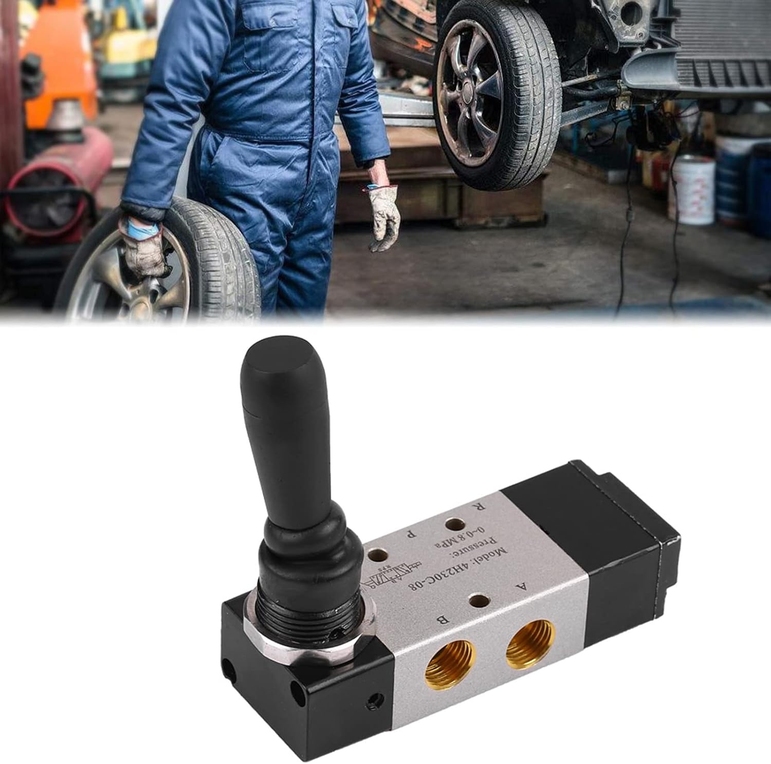 Hand Controlled Valve, Valve for Tire Changer Professional Spring Centered Aluminum Alloy Compatible with Various Tire Changer Machine