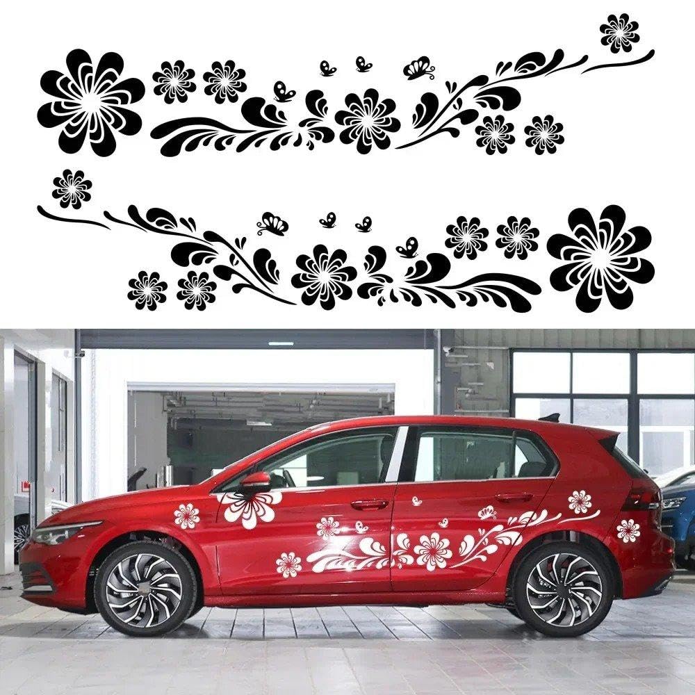 Decalcomanie per Auto 2 Adesivi per Auto con Grafica Grafica, Vinile Decorativo Fai da Te su Entrambi I Lati della Porta(Black)