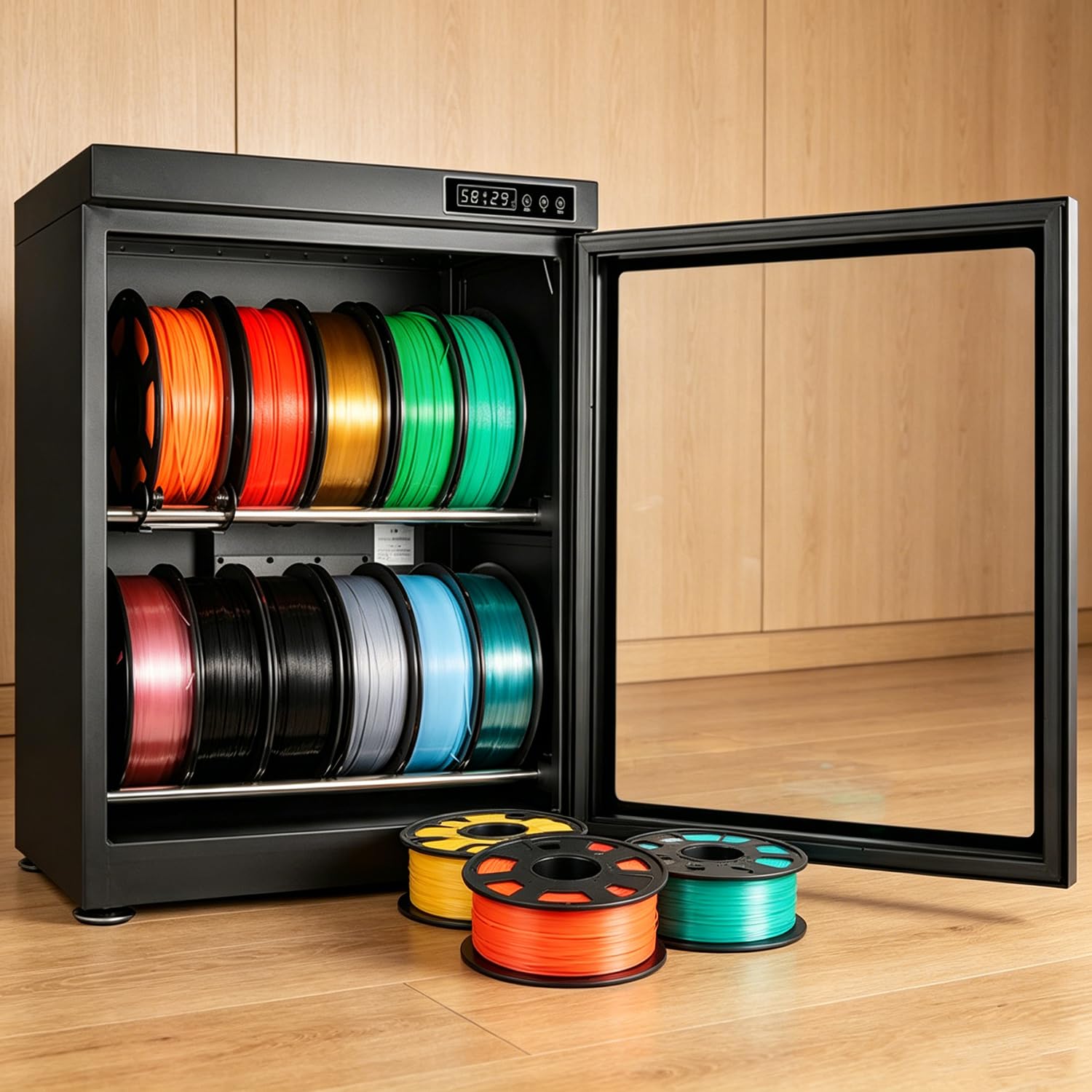 Qiang Multicolor 3D Filament Dryer Box,Large Filament Storage Box For Pla/Abs/Petg 70L