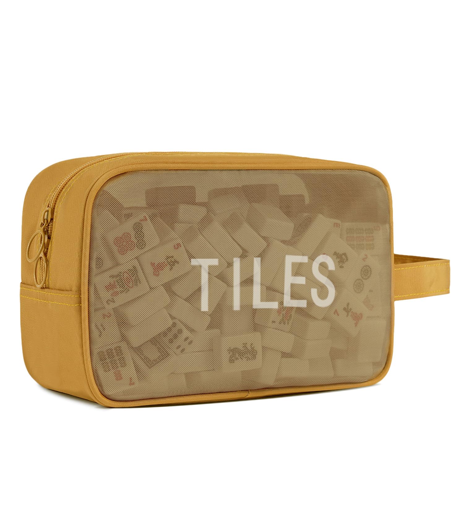 Mahjong Tile Bag with Zipper,Holds 166 Tiles (1.2"), Gold