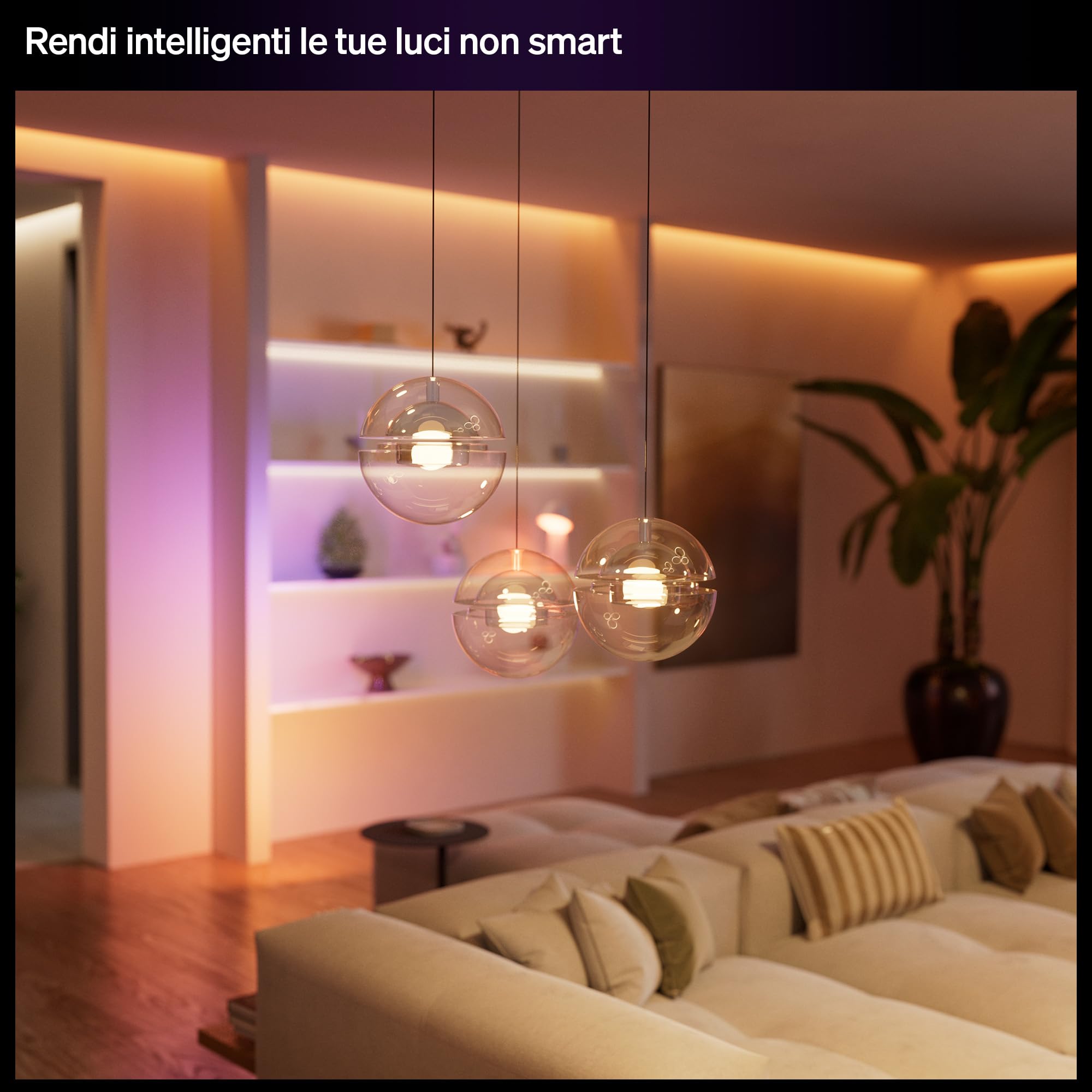 Philips Hue Interruttore On/Off con Cavo, 1 Pezzo, 1 Canale, per Luci non Smart, Timer e Programmi, Connessione affidabile, App, Comandi Vocali, Funziona con Apple Home, Google Home, Alexa