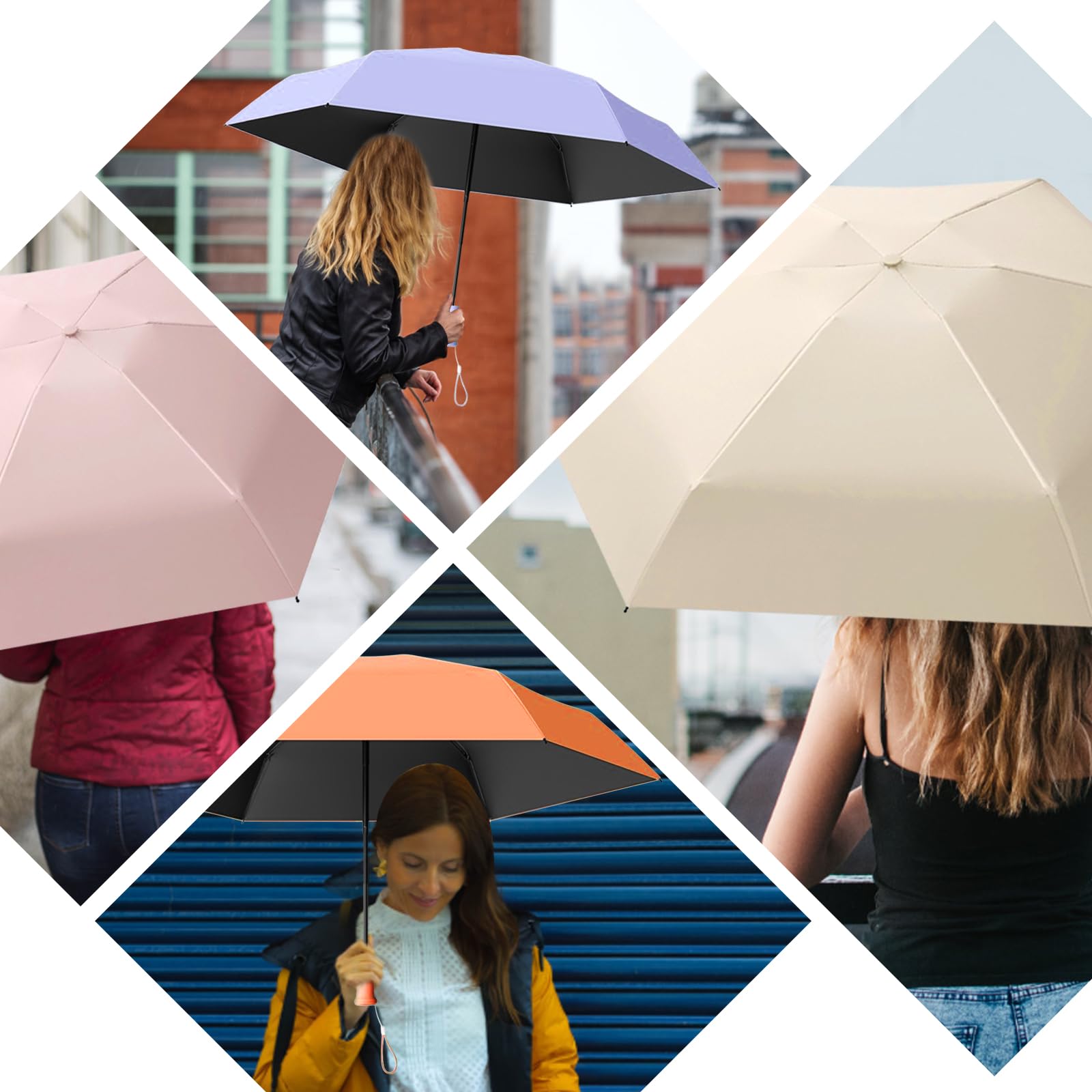Mini Parasol Kieszonkowy, Składany Parasol Przeciwwiatrowy, Parasol Przeciwsłoneczny, Codzienne Podróże, Zawiera Pudełko Do Przechowywania, Chowany Uchwyt, Unisex