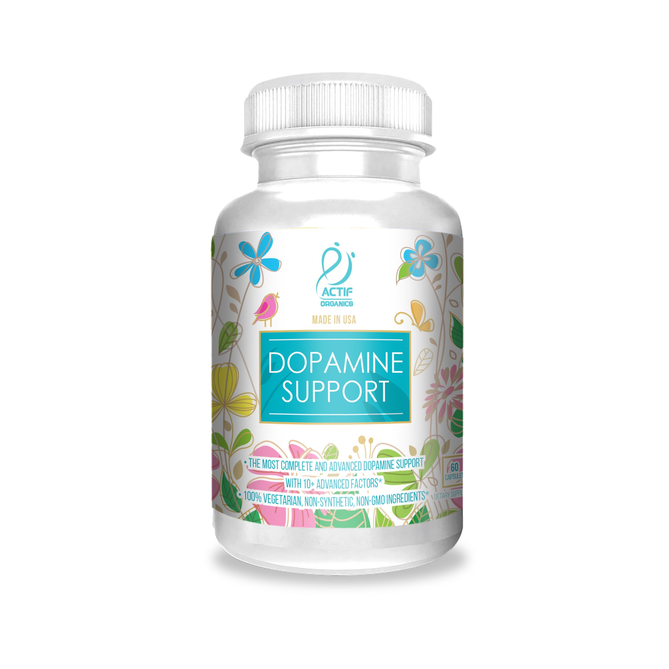 ACTIF Dopamine Boost with 10+ Advanced Factors for Energy and Motivation Support – Non GMO, Made in USA, 60 Count