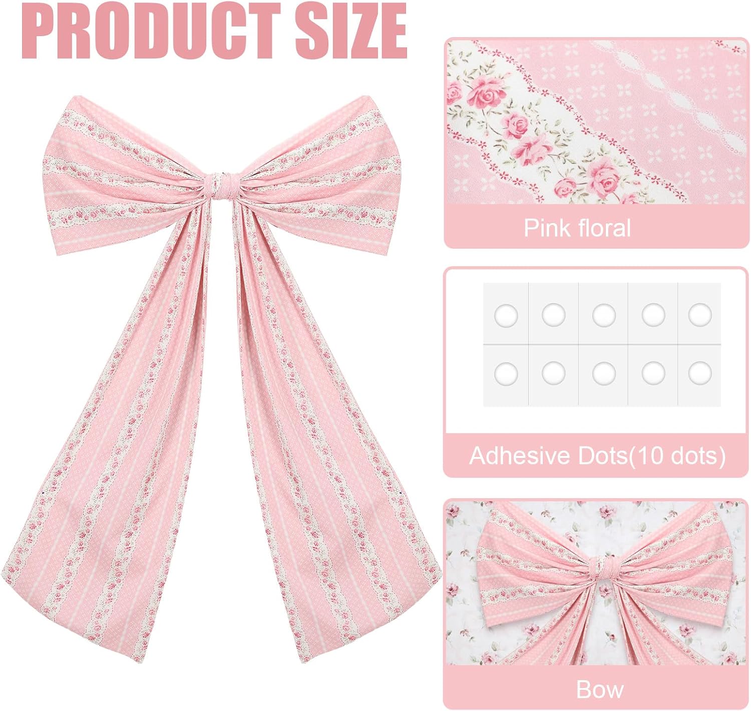 Knitgrip Large Pink Bows for Decoration 30 x 48 Inches Big Pink Bows Wall Decor Coquette Party Backdrop for Wedding Room Wall Decoration Coquette Bachelorette Shower Bridal Supplies
