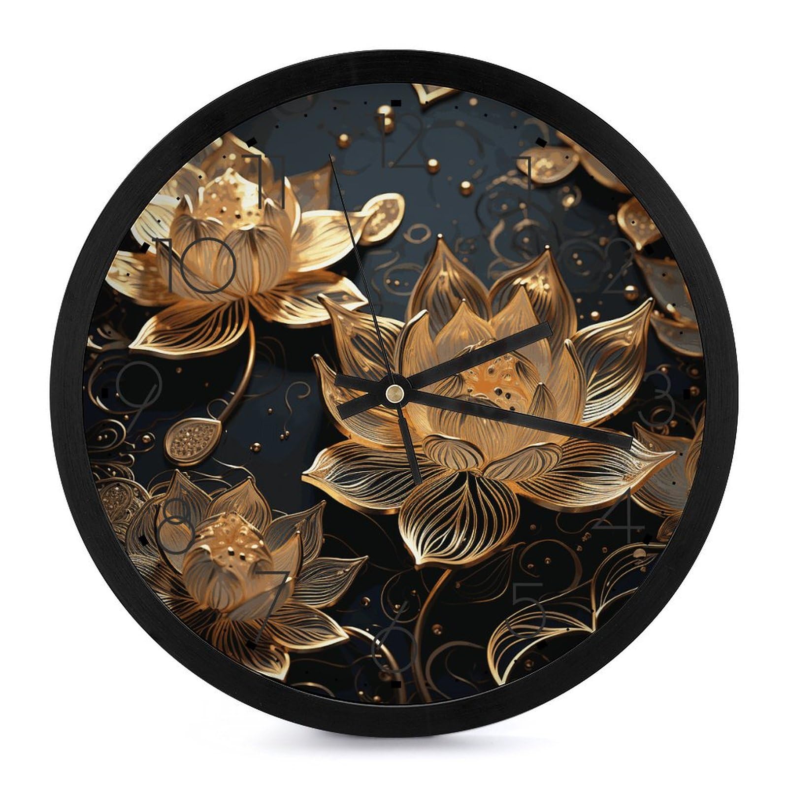 Horloge murale numérique bohème lisible et design doré