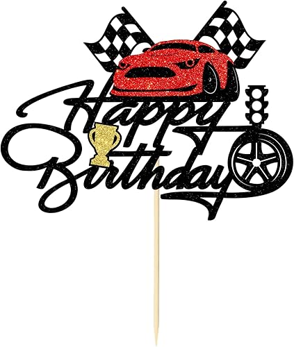 Miniatura 5 de Decoración de pastel de carreras, decoración de pastel de cumpleaños para niños y niñas