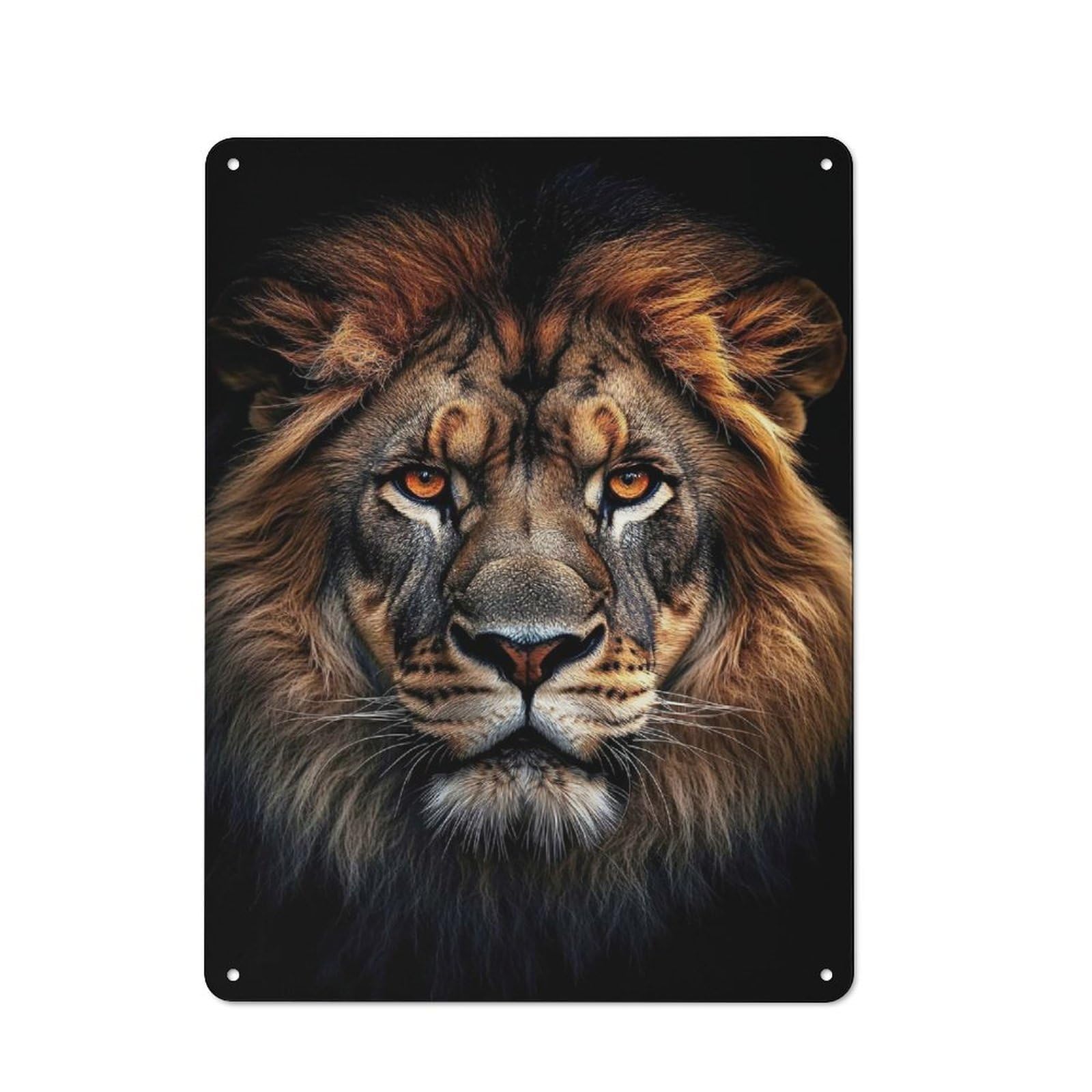 Smart Tin Sign 40x30cm Featuring Majestic Lion Portrait, Office Wall Decor for Workspace, Cafe, Shop Or Desk Area