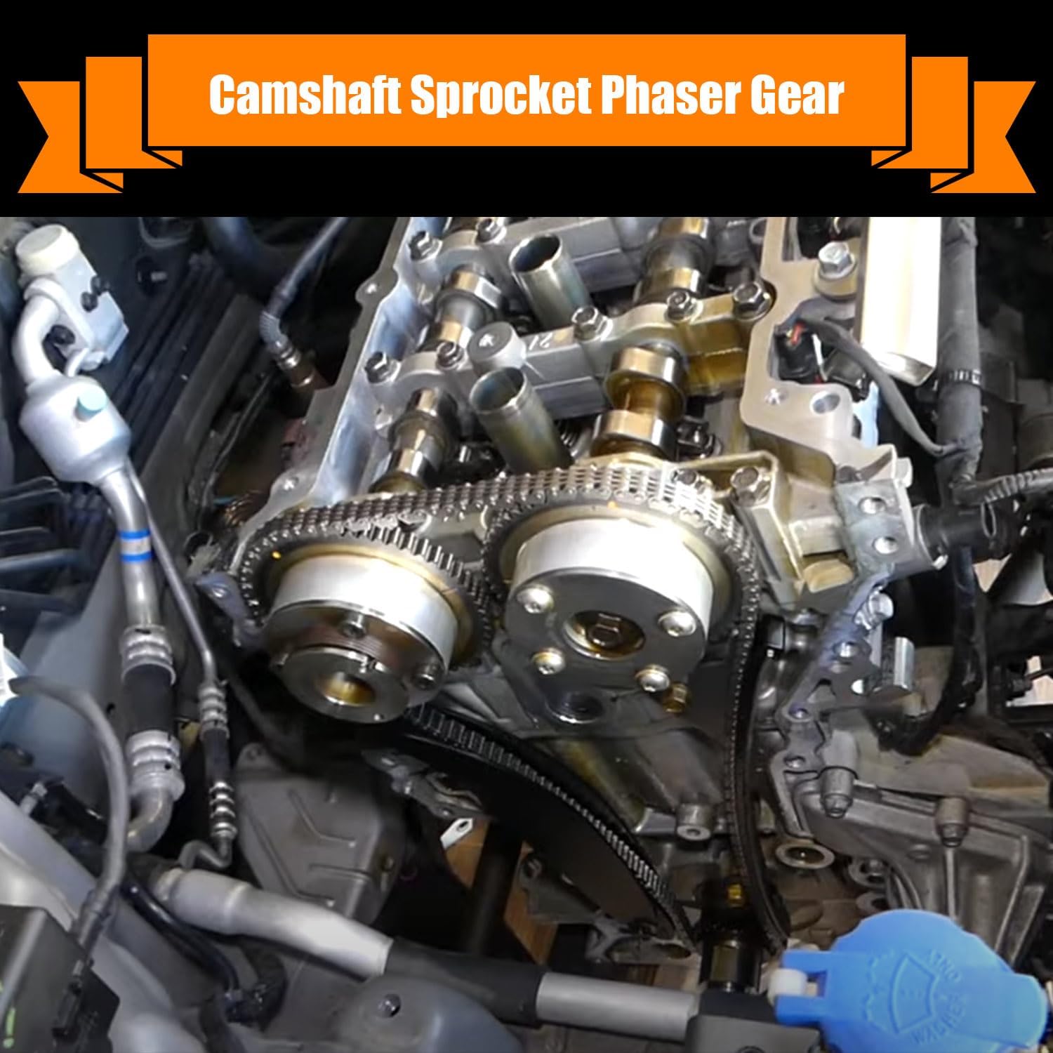 Engine Timing CVVT Camshaft Sprocket Compatible with Hyundai Elantra Kona Veloster Kia Forte Forte5 Soul Seltos 2.0L 2014-2022, Engine Exhaust & Intake CVVT Camshaft Gear Replace OE# 24370-2E020