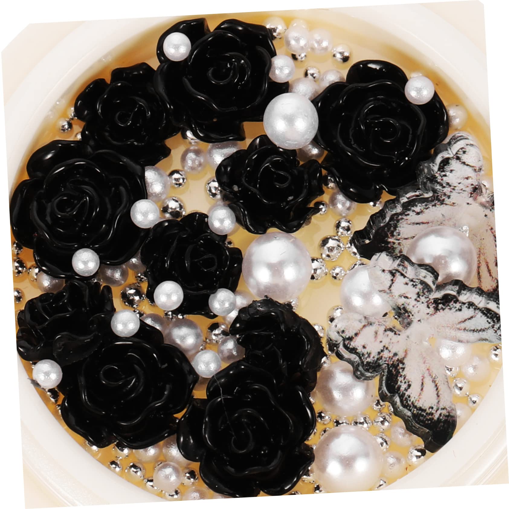 VICASKY 5 Set Shinestone Di Nera Arredamento Per Unghie Adesivo Cristalli Ciondolo Decorazioni Unghie Ciondoli Per Unghie Di Halloween Ciondoli Di Strass Resina 4 Scatole*5