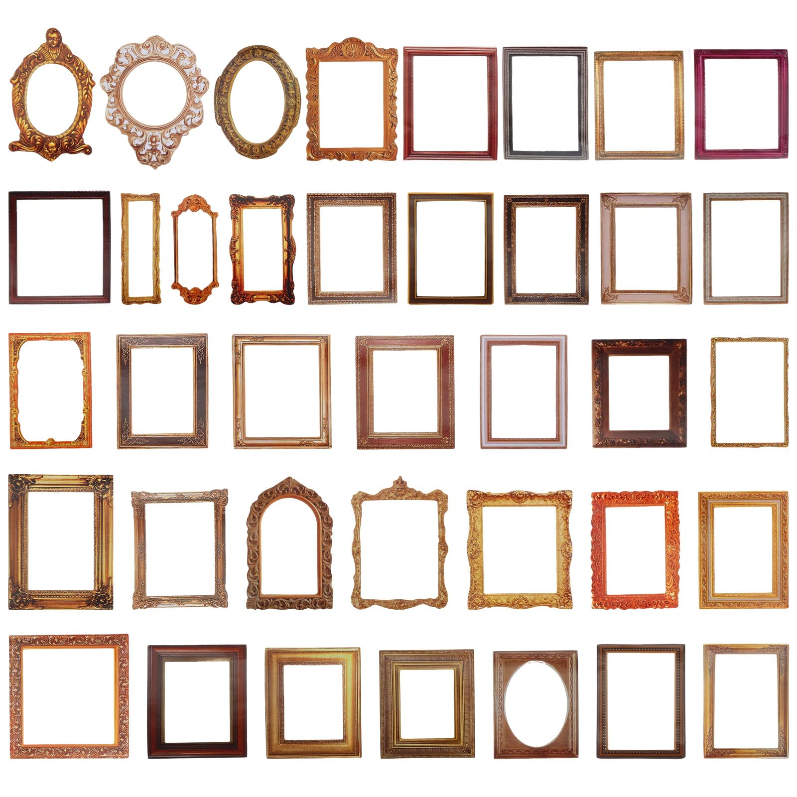 Photo 1 of 120 Pcs Frame Stickers for Scrapbooking, Scrapbook Frames Mini Vintage Picture Frame Stickers, Decorative Paper Frames for DIY Crafts, Scrapbook Photo Diary Embellishment