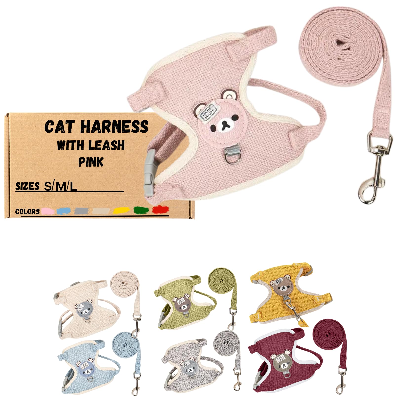 House Of Pets Cat Harness and Leash Set - Escape Proof and Adjustable - Lightweight and Soft Walking Harness for Cats - Perfect for Small Cats with Weight from 1.5 KG to 3 KG (Small, Pink)-image-31