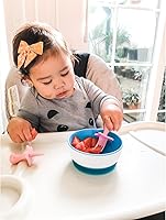 Vista 32 de Elli&Nooli Silicone Baby Utensils Set - 2 Count, Yellow - Star-Shaped Choke Guards for Constructive Eating - Spoon & Fork for Self Feeding