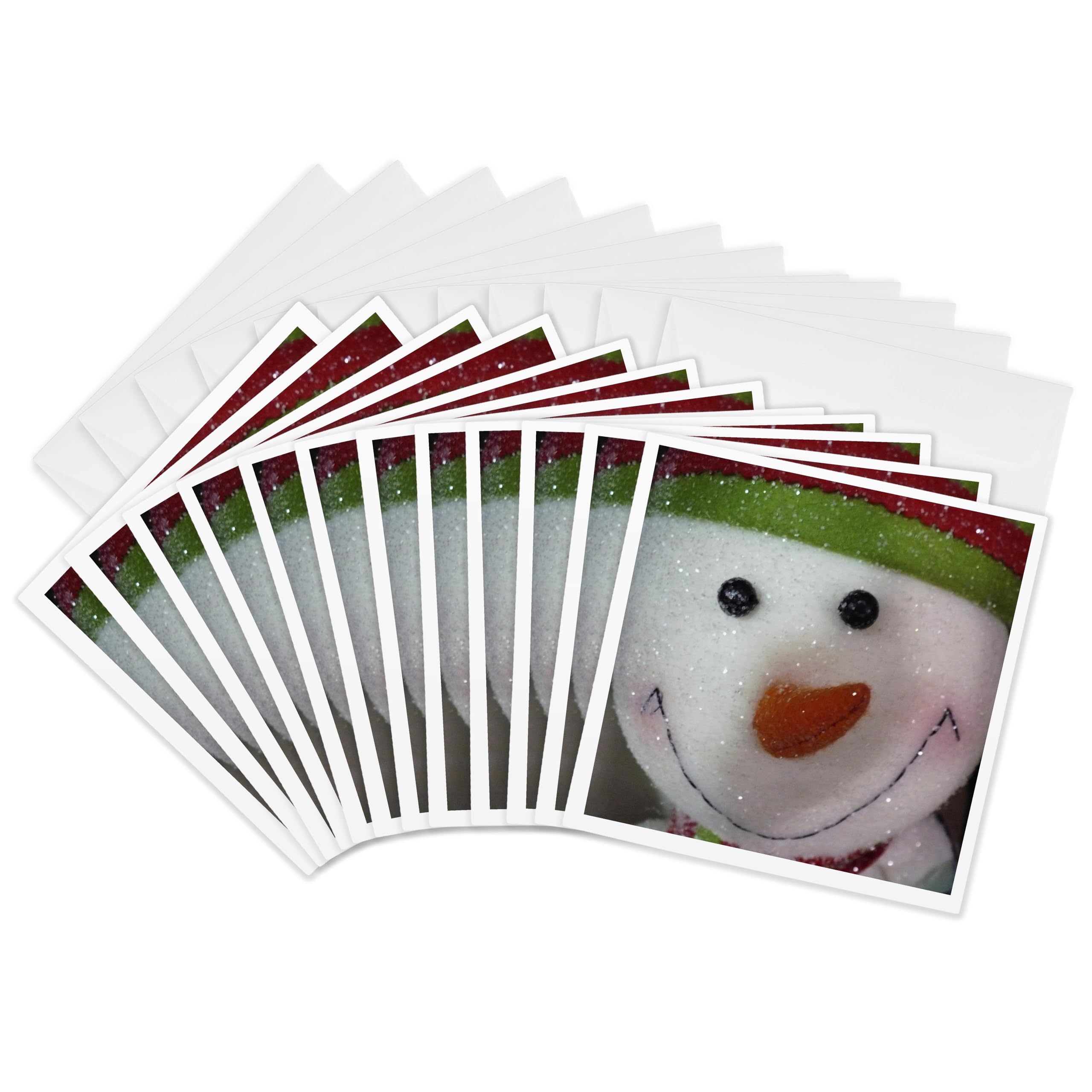 3dRose gc_7903_2 6 x 6-Inch "Happy Snowman" Greeting Card (Pack of 12)