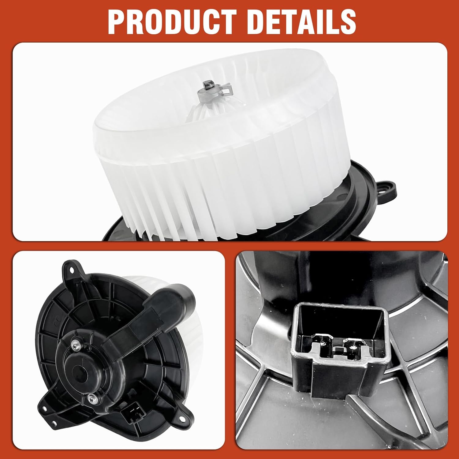 AC Heater Blower Motor with Fan 700217 Fit for Ford Focus 2008 2009 2010 2011, Replacement for OE# 9S4Z19805B, FO3126132