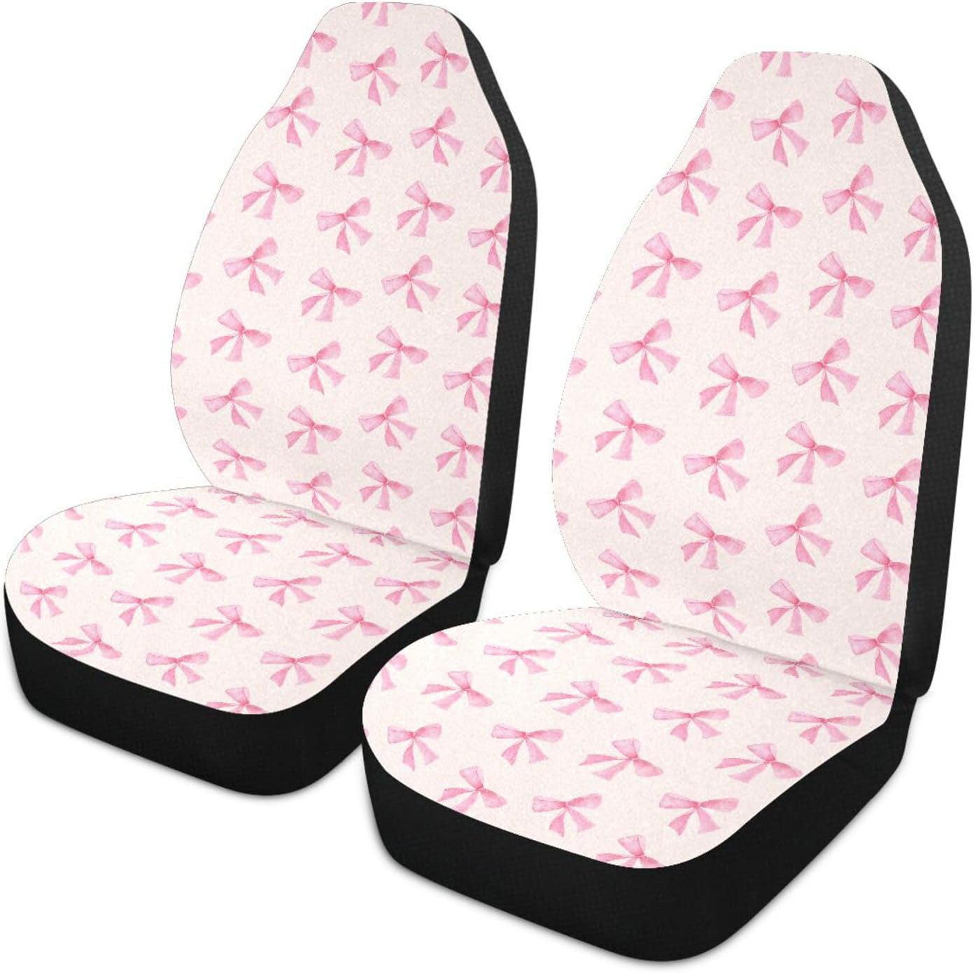Burbuja Pink Bow Front Car Seat Cover, Breathable Car Seat Protectors Universal Fits SUV, Cars, Truck, Non-Slip, 2 Pack