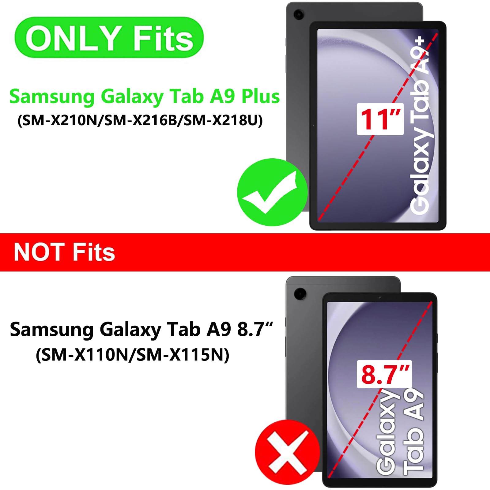 Vakarey Ultra Sottile Custodia Cover Tablet per Samsung Galaxy Tab A9+ Plus 11 Pollici 2023 SM-X210/SM-X216/SM-X218,Fiore