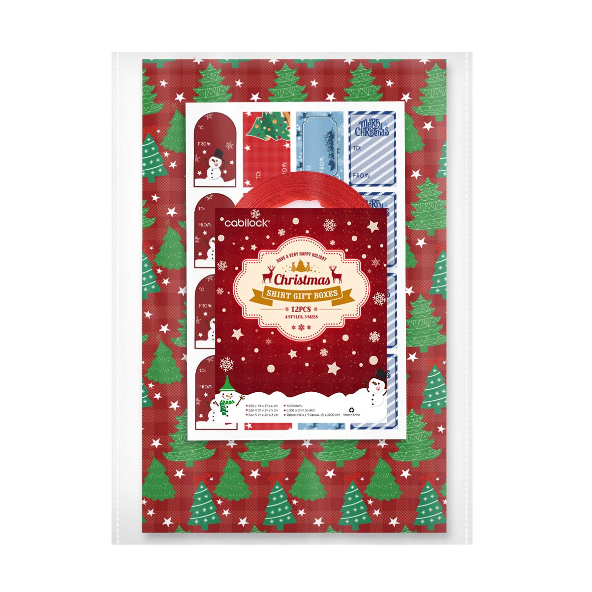 Cabilock 12stücke Weihnachts Geschenkboxen Für Shirts Designs Stabiler Karton Für Kleidung Schals Und Mehr Inkl Dekorationsband Für Festliche Anlässe