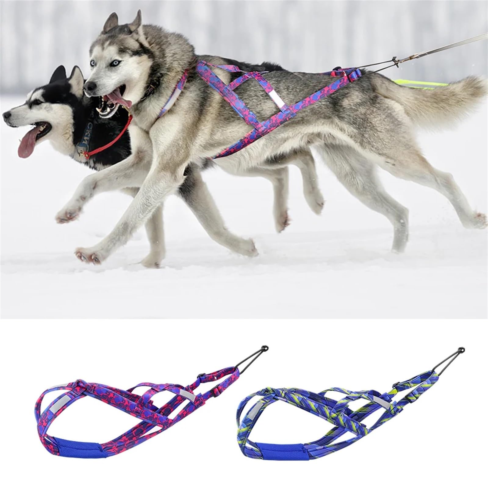 Arnés for trineo for perros grandes Arnés reflectante for trineo con tracción de peso for mascotas Arnés con espalda en forma de X for perros medianos y grandes Arnés deportivo para perros(Rose Red,L)