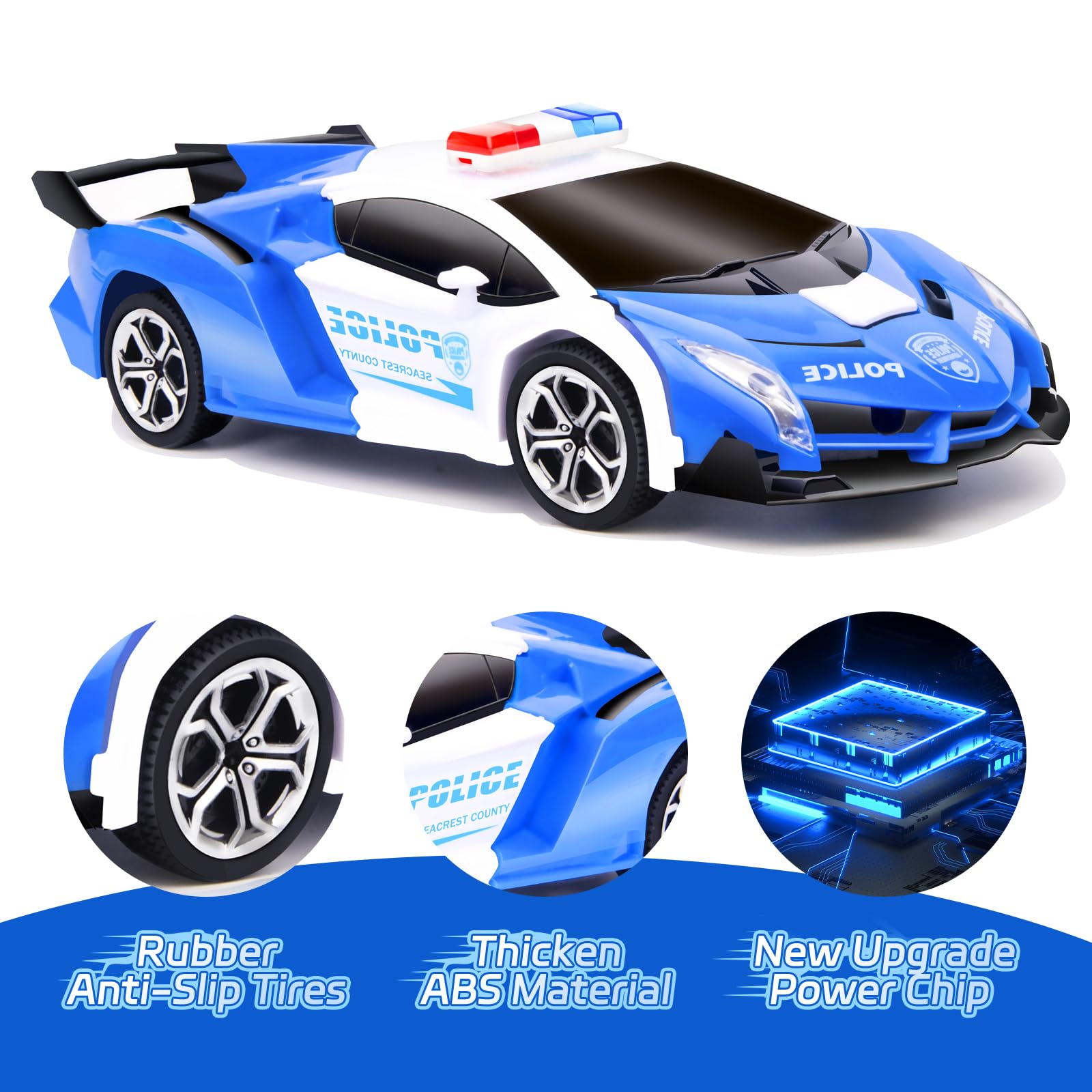 Voiture télécommandée, Voiture Enfant Transformable, 2 en 1 Robot 1:18, Jouet Garçon Fille Enfant de 3 à 12 Ans, Cadeau Noel pour Enfants, Cadeaux d'anniversaire
